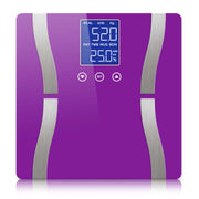 SOGA Glass LCD Digital Body Fat Scale Bathroom Electronic Gym Water Weighing Scales Purple