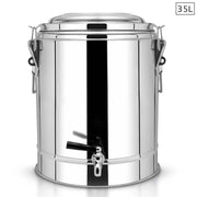 SOGA 35L Stainless Steel Insulated Stock Pot Dispenser Hot & Cold Beverage Container With Tap