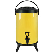 SOGA 18L Stainless Steel Insulated Milk Tea Barrel Hot and Cold Beverage Dispenser Container with Faucet Yellow