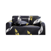 SOGA 2-Seater Feather Print Sofa Cover Couch Protector High Stretch Lounge Slipcover Home Decor