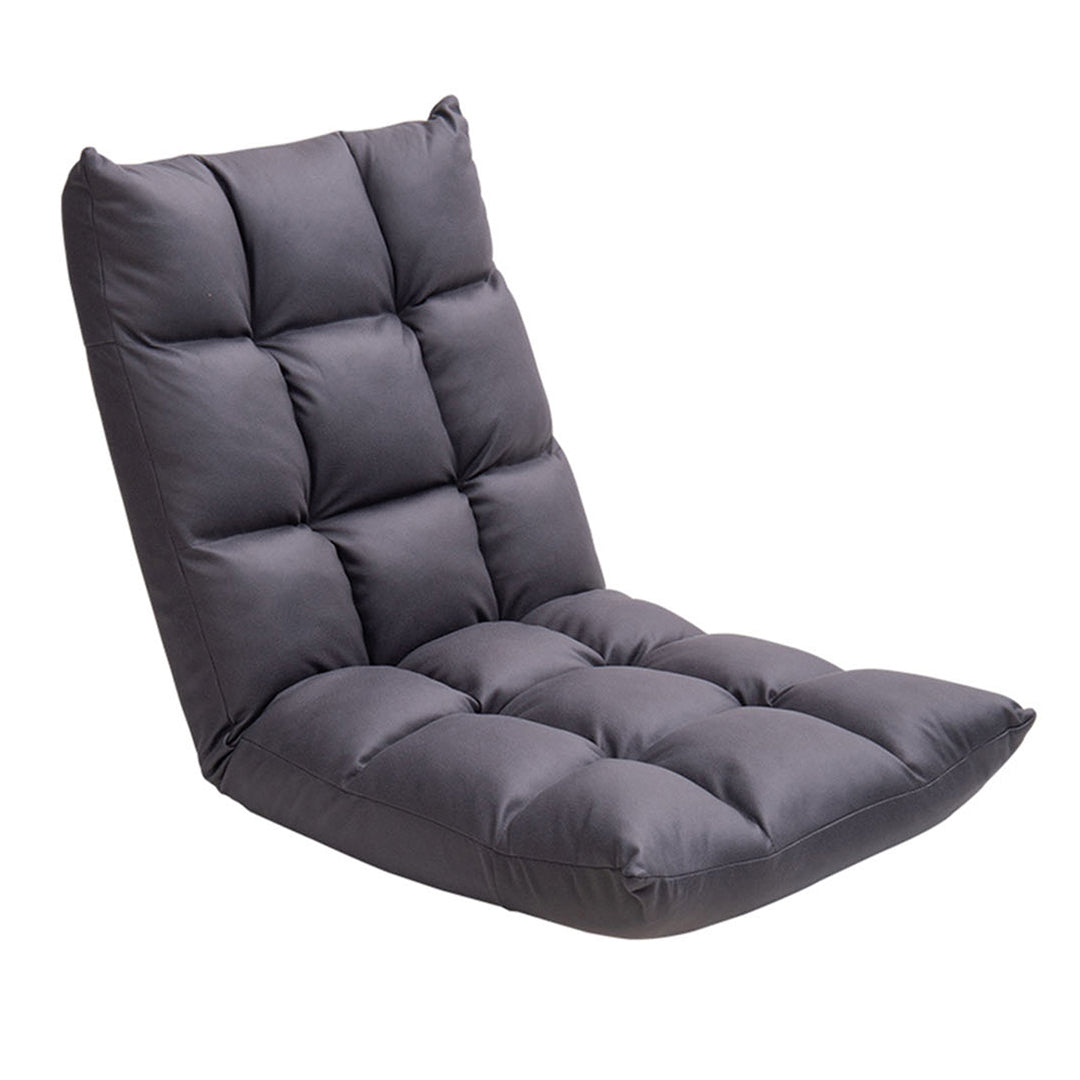 SOGA Grey Lounge Floor Recliner Adjustable Gaming Sofa Bed Foldable Indoor Outdoor Backrest Seat Home Office Decor