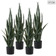 SOGA 4X 97cm Artificial Indoor Snake Sansevieria Plant Fake Decoration Tree Flower Pot