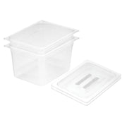 SOGA 200mm Clear Gastronorm GN Pan 1/2 Food Tray Storage Bundle of 2 with Lid