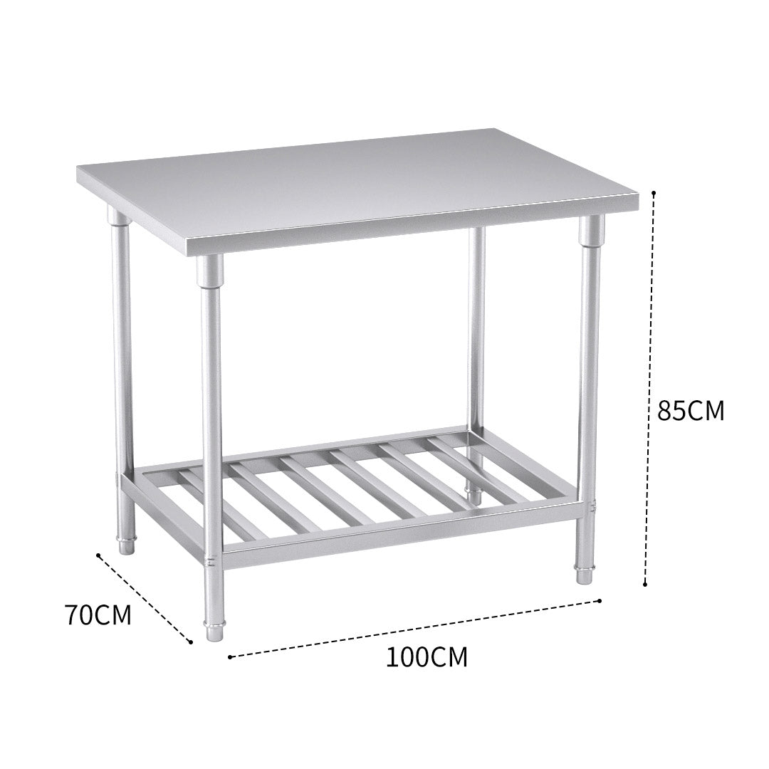 SOGA 100*70*85cm Commercial Catering Kitchen Stainless Steel Prep Work Bench