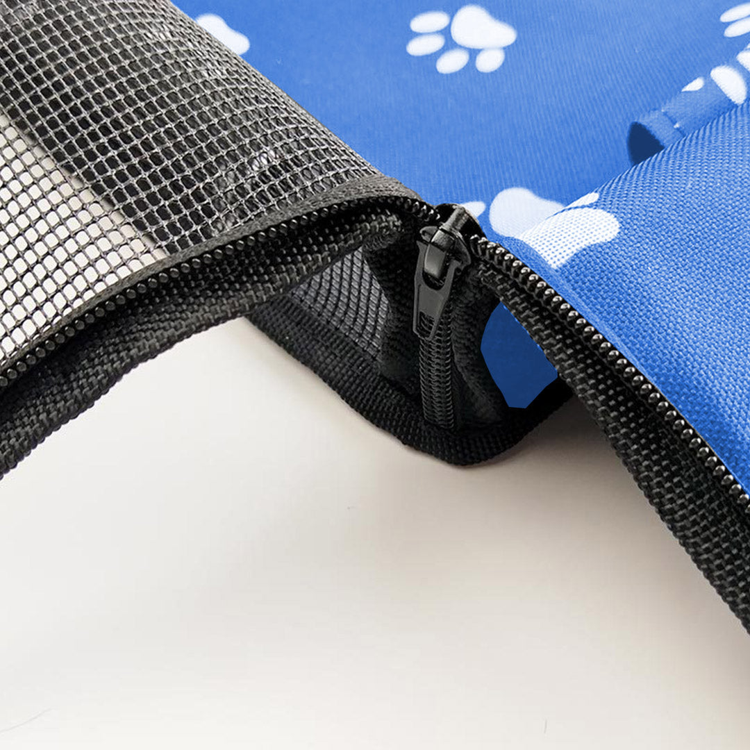 SOGA 2X Waterproof Pet Booster Car Seat Breathable Mesh Safety Travel Portable Dog Carrier Bag Blue