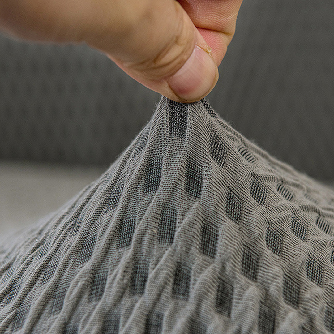 SOGA 3-Seater Grey Sofa Cover with Ruffled Skirt Couch Protector High Stretch Lounge Slipcover Home Decor