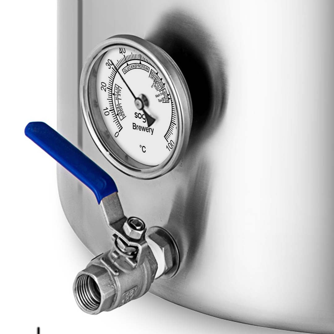 SOGA Stainless Steel 50L No Lid Brewery Pot With Beer Valve 40*40cm
