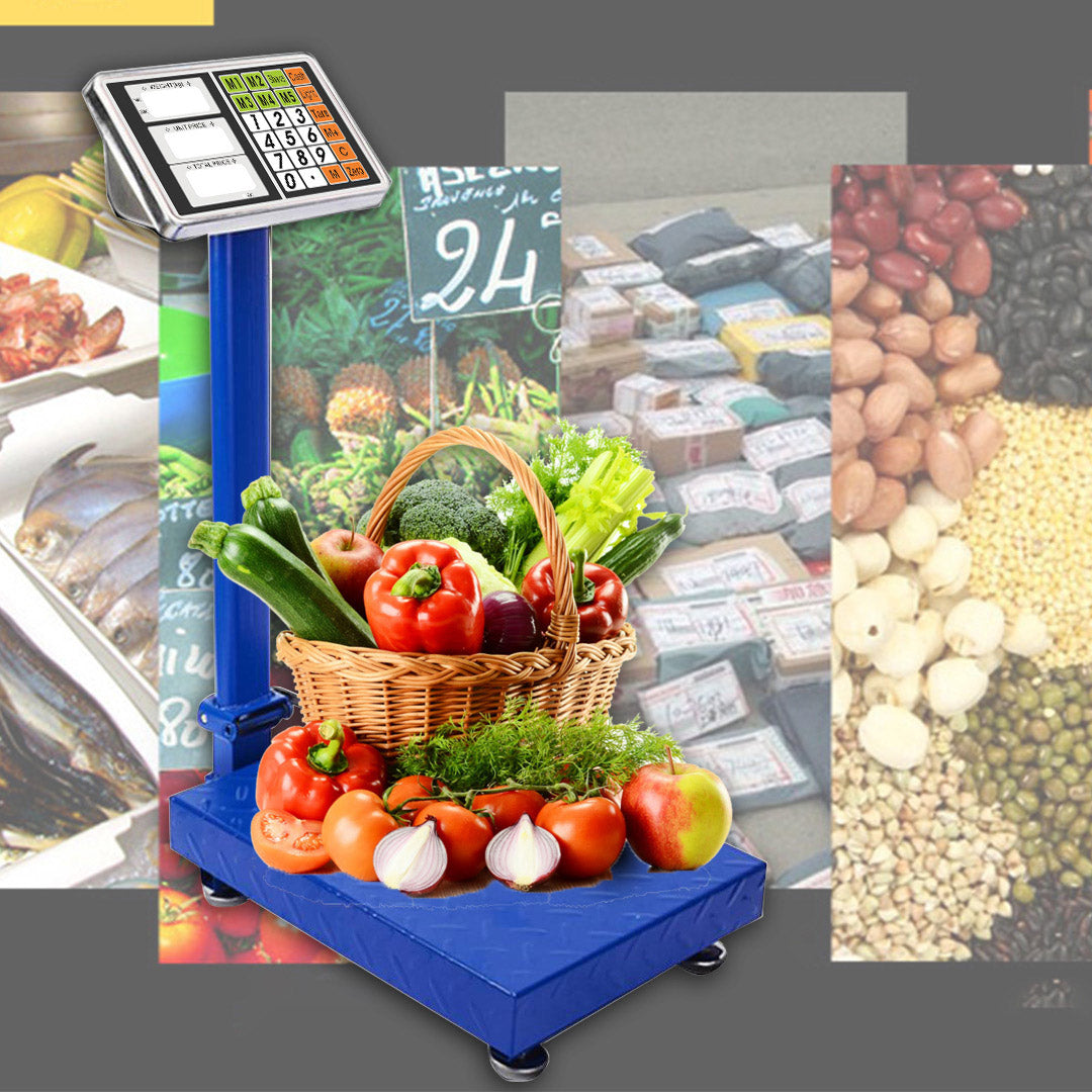 SOGA 300kg Electronic Digital Platform Scale Computing Shop Postal Scale Blue