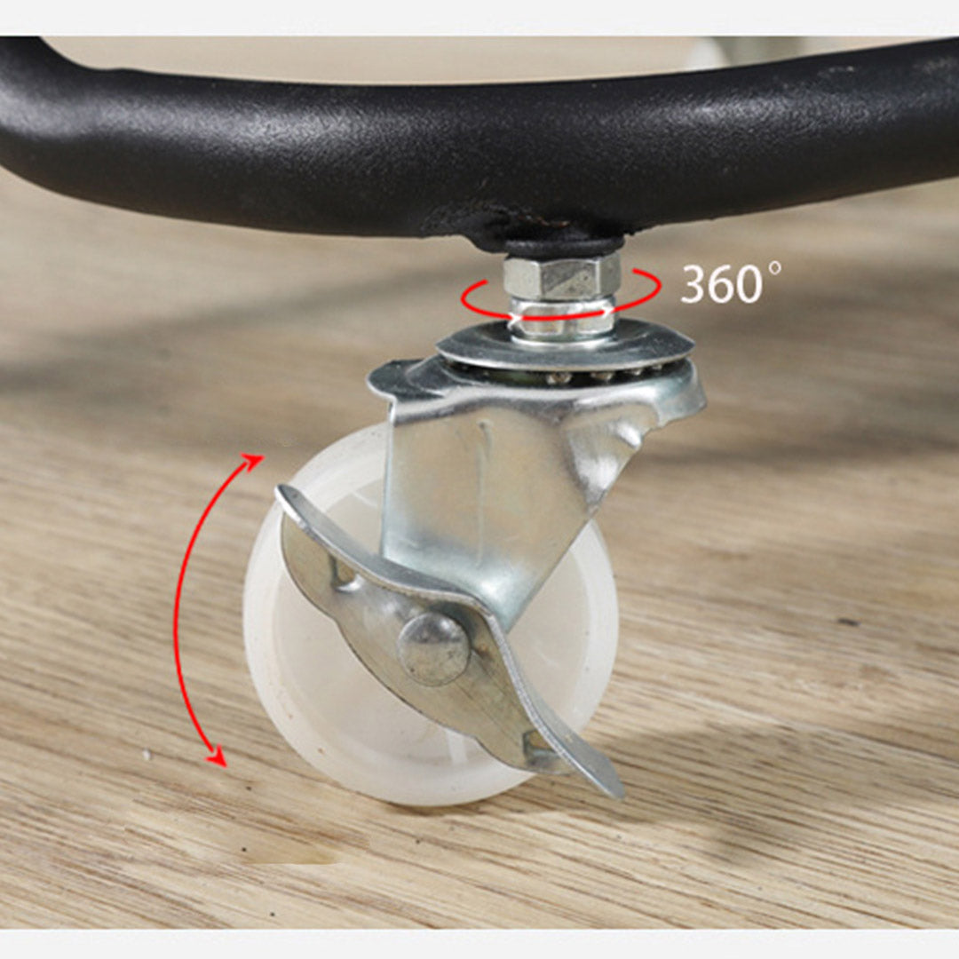 SOGA 3 Tier Steel Black Movable Kitchen Cart Multi-Functional Shelves Portable Storage Organizer with Wheels