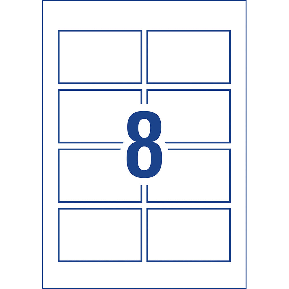 Avery Cards Multi Purpose  Inkjet Laser 8up 10 Sheets - Cafe Supply