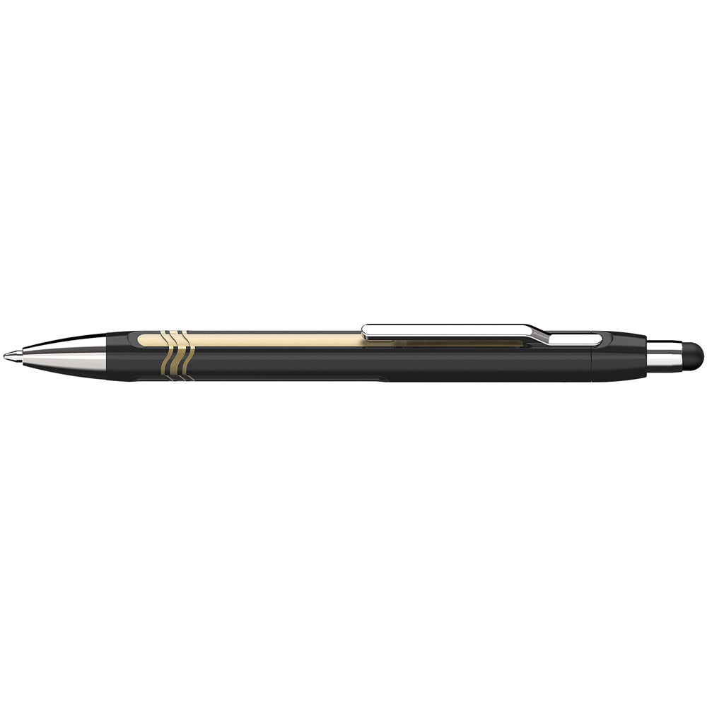 Schneider Ballpoint Stylus Pen Epsilon Touch Extra Broad Blue Ink Black/Gold Barrel - Cafe Supply