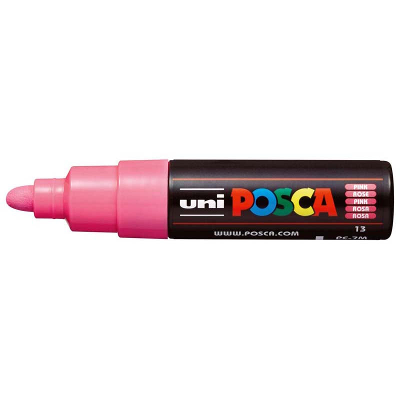 Uni Posca Marker 4.5-5.5mm Bold Bullet Pink PC-7M - Cafe Supply