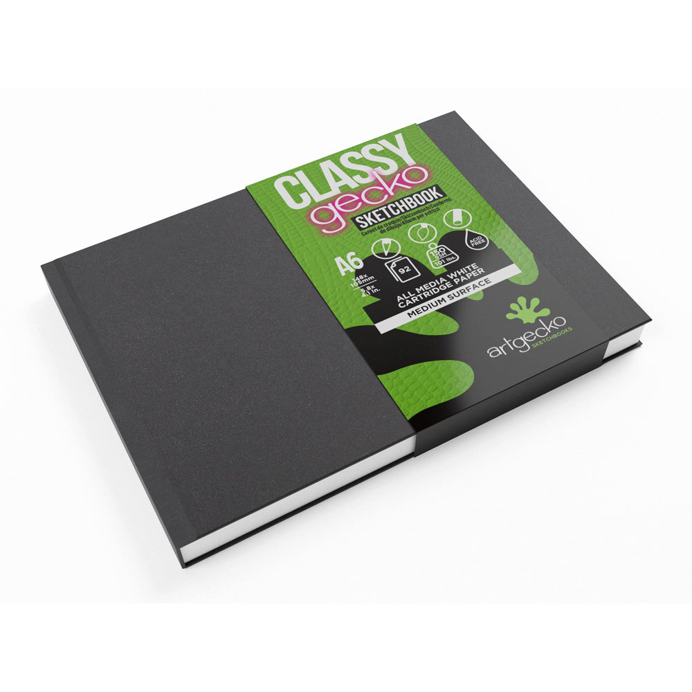 Artgecko Classy Sketchbook Casebound A6 Landscape 92 Pages 46 Sheets 150gsm White Paper - Cafe Supply