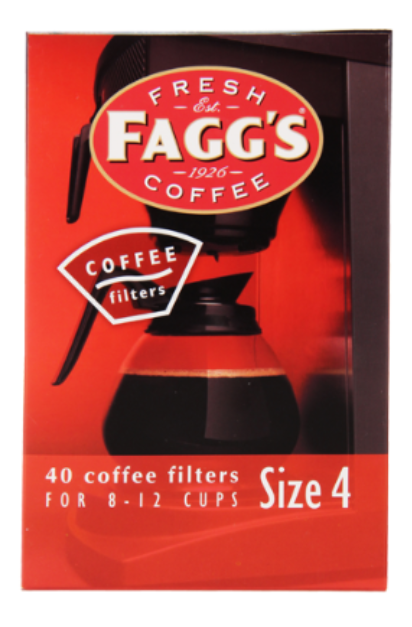 Fagg's Coffee Filters Size 4 8-12 Cups 40pk