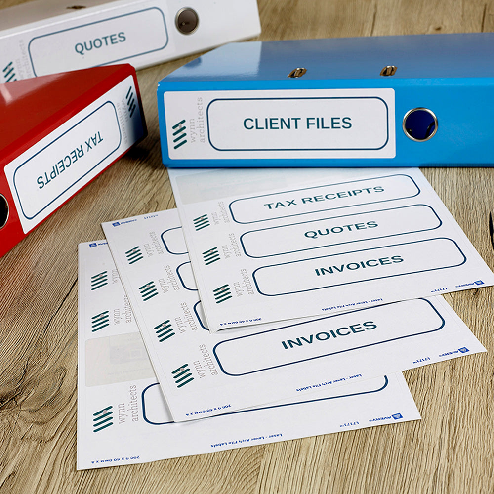 Avery Label L7171 Lever Arch 4up 25 Sheets 200x60mm - Cafe Supply