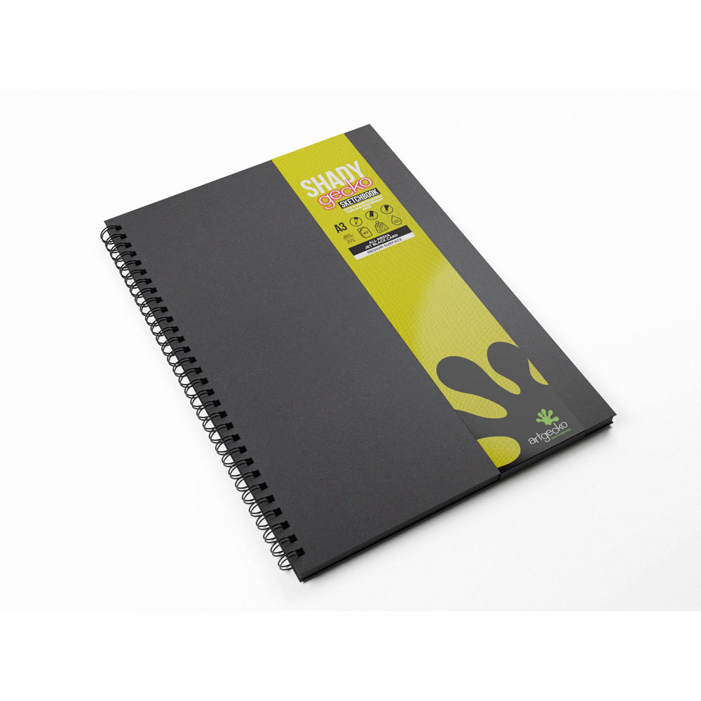 Artgecko Shady Sketchbook A3 80 Pages 40 Sheets 200gsm Black Toned Card - Cafe Supply