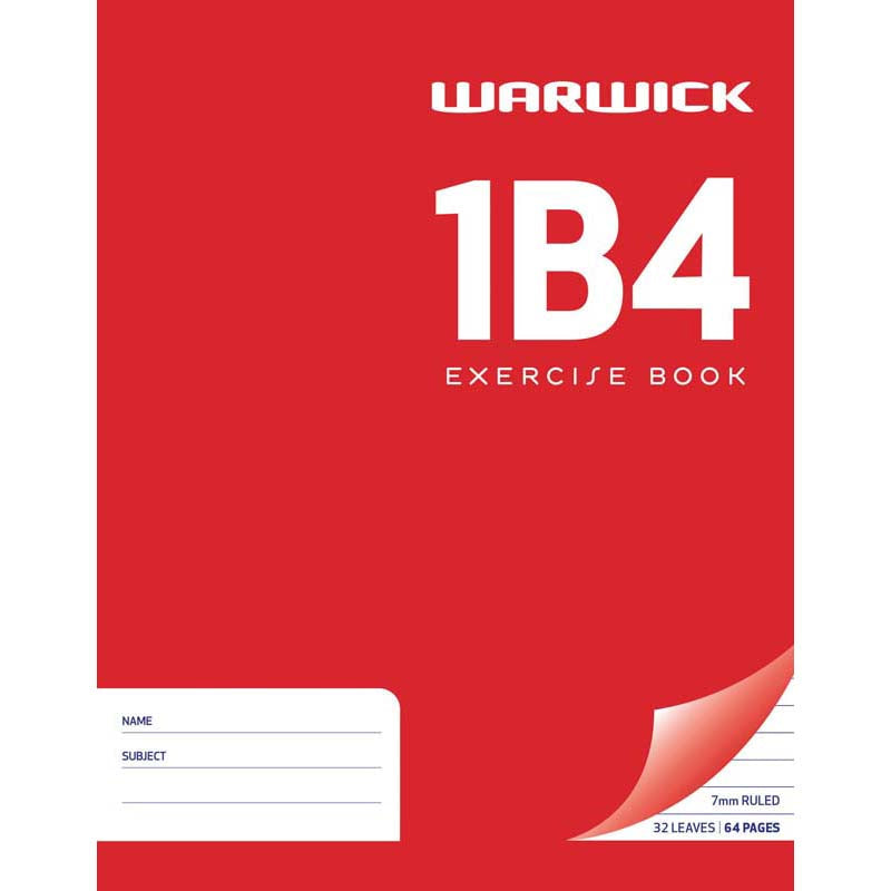 Warwick Exercise Book 1B4 32 Leaf Ruled 7mm 230x180mm - Cafe Supply