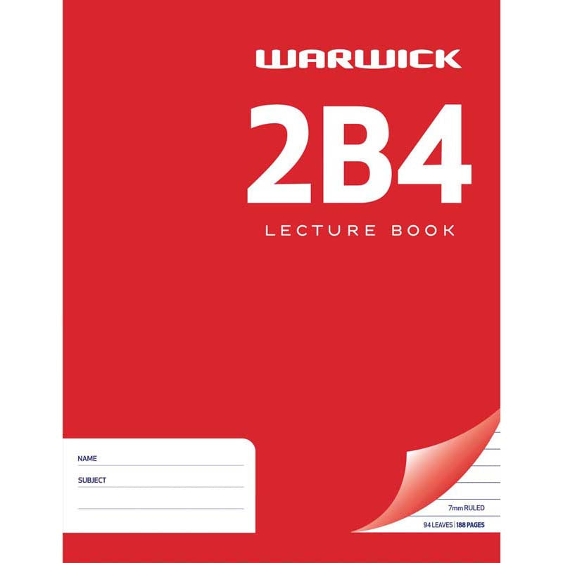 Warwick Lecture Book 2B4 94 Leaf Ruled 7mm 230x180mm - Cafe Supply