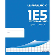 Warwick Exercise Book 1E5 36 Leaf With Margin Quad 7mm 255x205mm - Cafe Supply