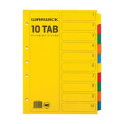 Warwick Divider A4 10 Tab Coloured - Cafe Supply