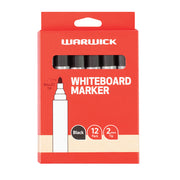 Warwick Whiteboard Marker Black Bullet Tip Box 12 - Cafe Supply