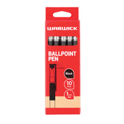 Warwick Pen Ballpoint Black Capped Medium Box 10 - Cafe Supply