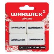 Warwick Eraser Multi 4 Pack Hangsell - Cafe Supply