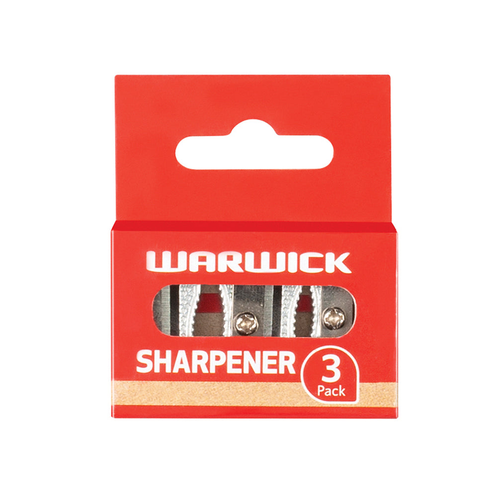 Warwick Pencil Sharpener Metal Multi 3 Pack Hangsell - Cafe Supply