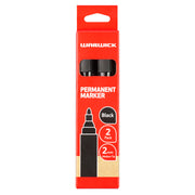 Warwick Marker Black Bullet Tip Blister 2 Pack Permanent - Cafe Supply