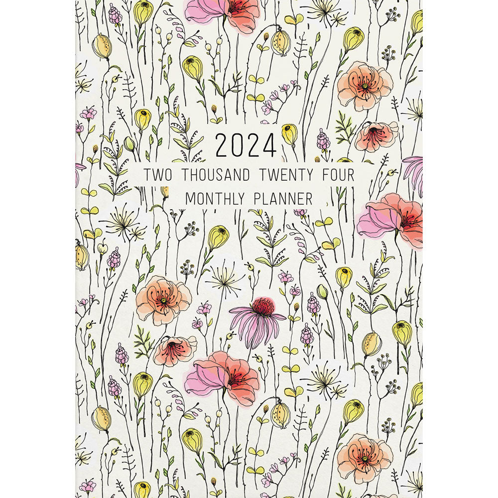 Collins Diary A5 Monthly Planner Wildflowers