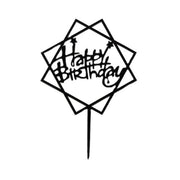 "Happy Birthday" Black Topper (Card 160x120mm) - Cafe Supply