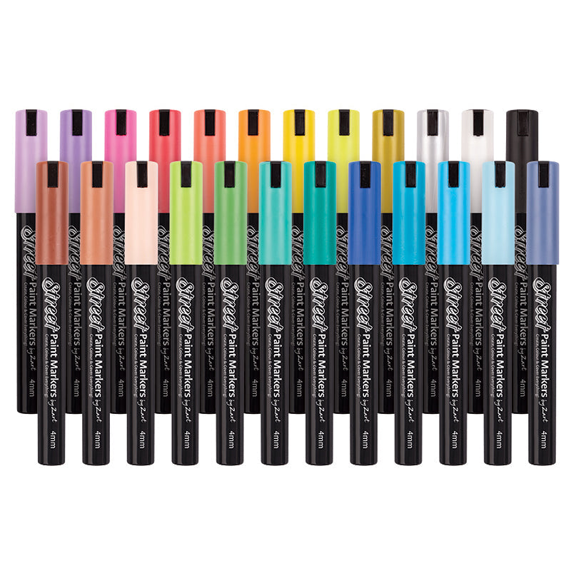Zart Street Paint Markers Assorted Colours 24 Pack - Cafe Supply