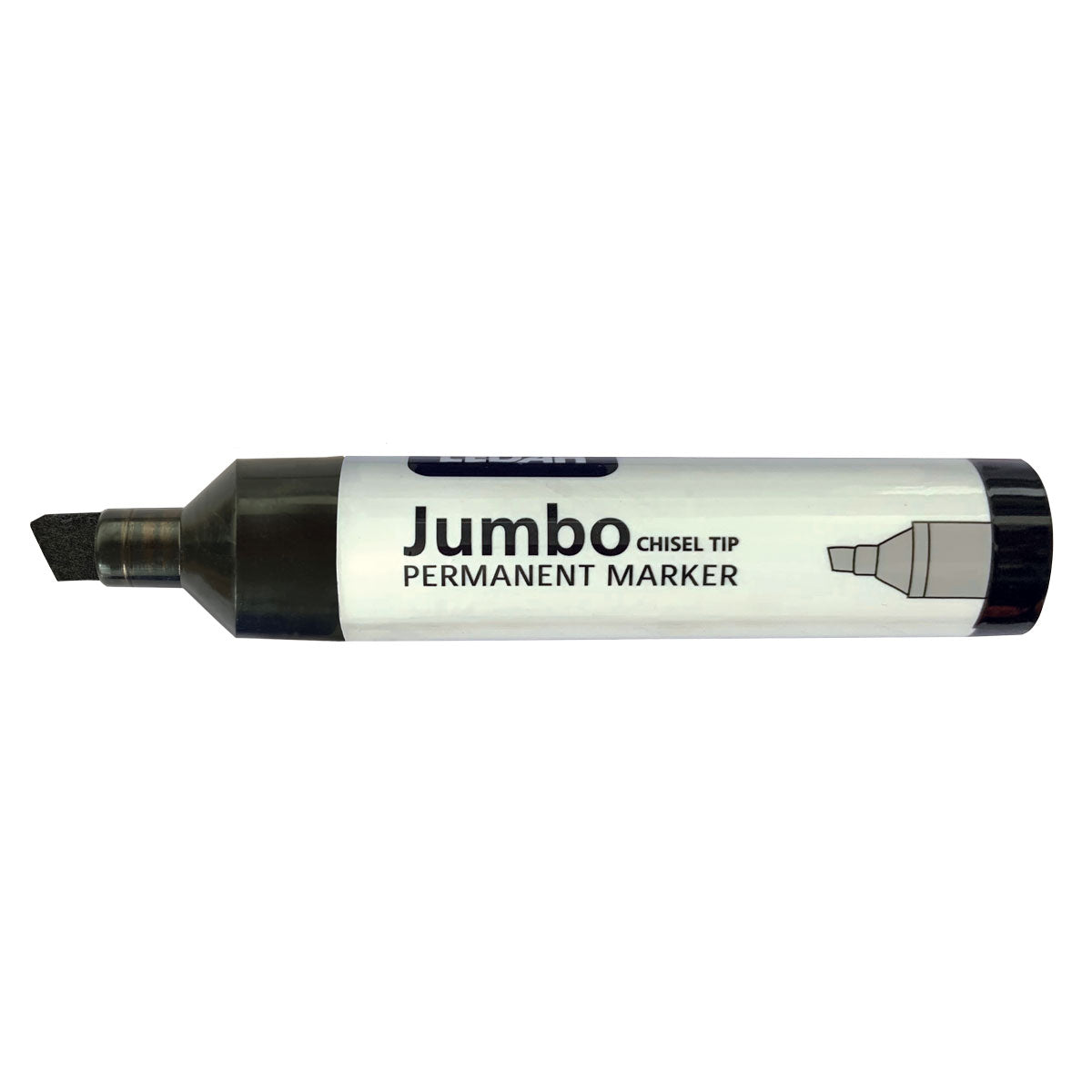 Ledah Jumbo Permanent Marker Black Chisel - Cafe Supply