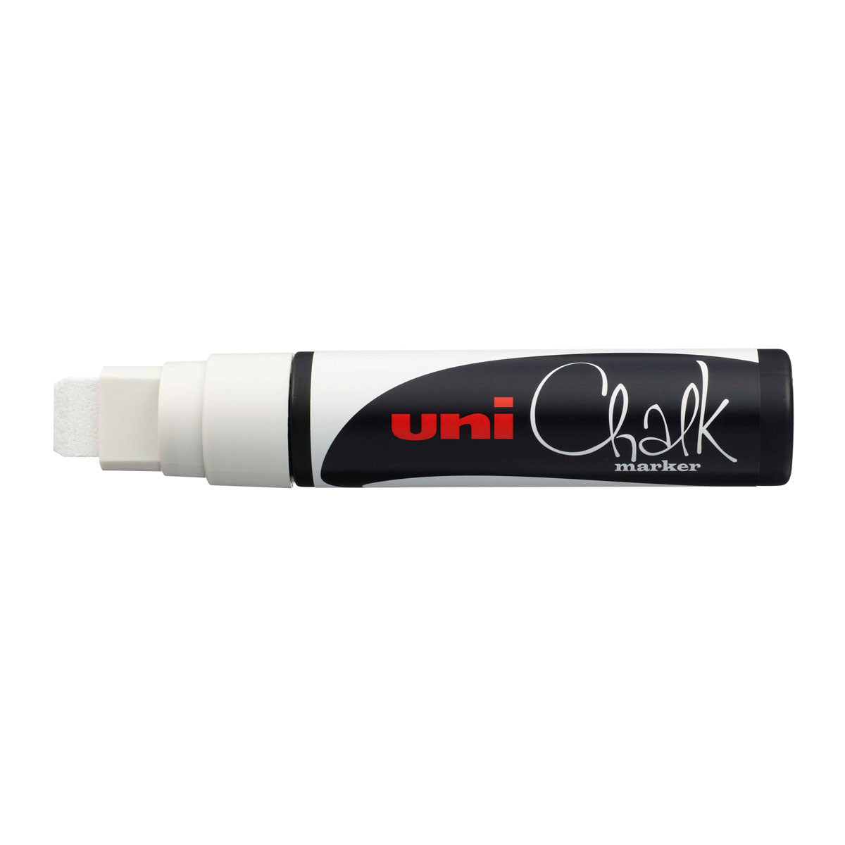 Uni Chalk Marker 15.0mm Chisel Tip White PWE-17K Hangsell - Cafe Supply