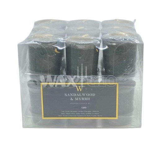 50mm SCENTED VOTIVE CANDLE (18pk) - SANDALWOOD & MYRRH - Cafe Supply