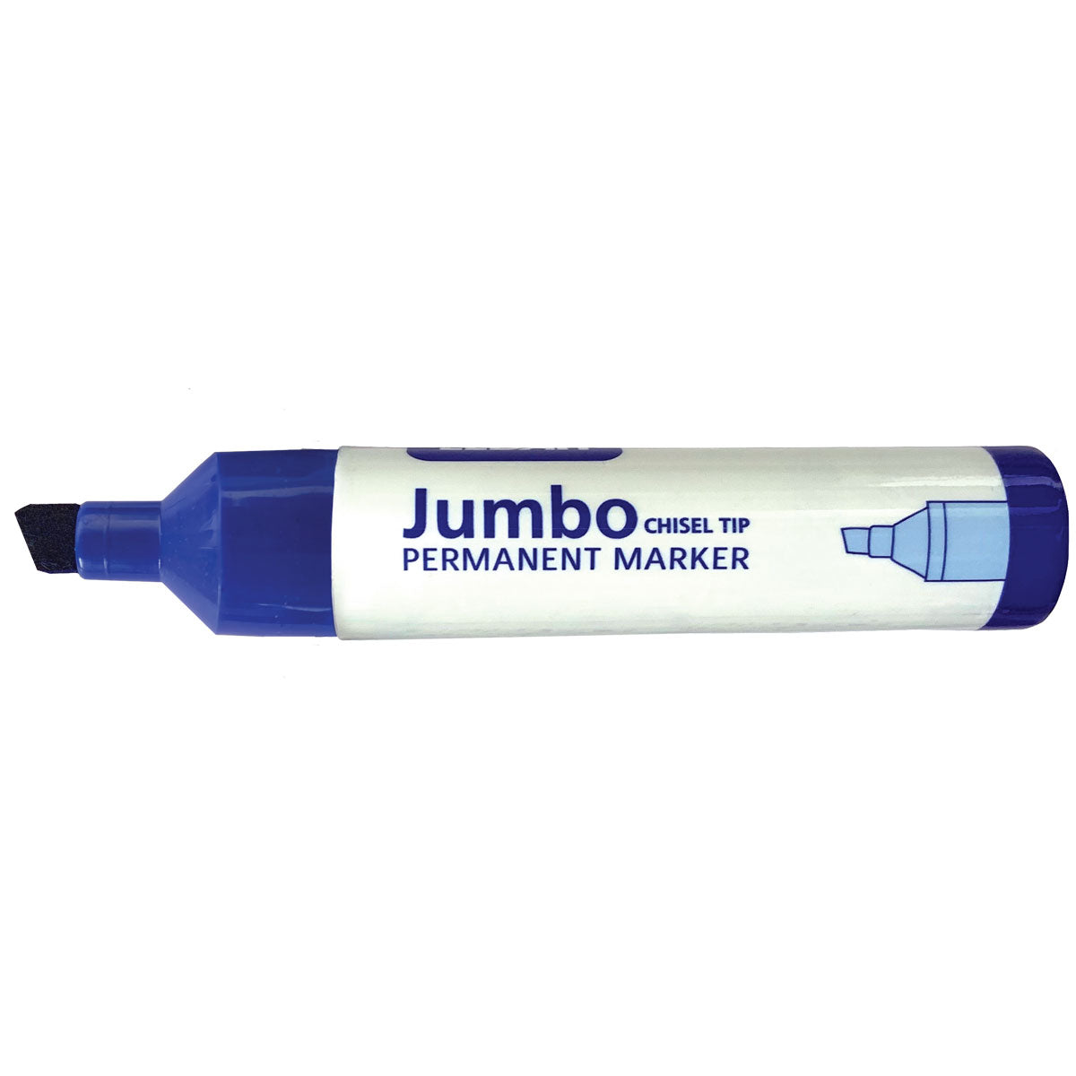 Ledah Jumbo Permanent Marker Blue Chisel - Cafe Supply