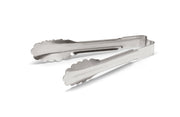 6-inch heavy-duty stainless steel one-piece scalloped tongs