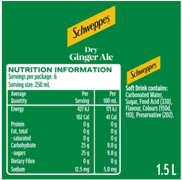 Schweppes Dry Ginger Ale 1.5l - Cafe Supply