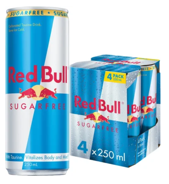 Red Bull Sugar Free Energy Drink 4 x 250ml