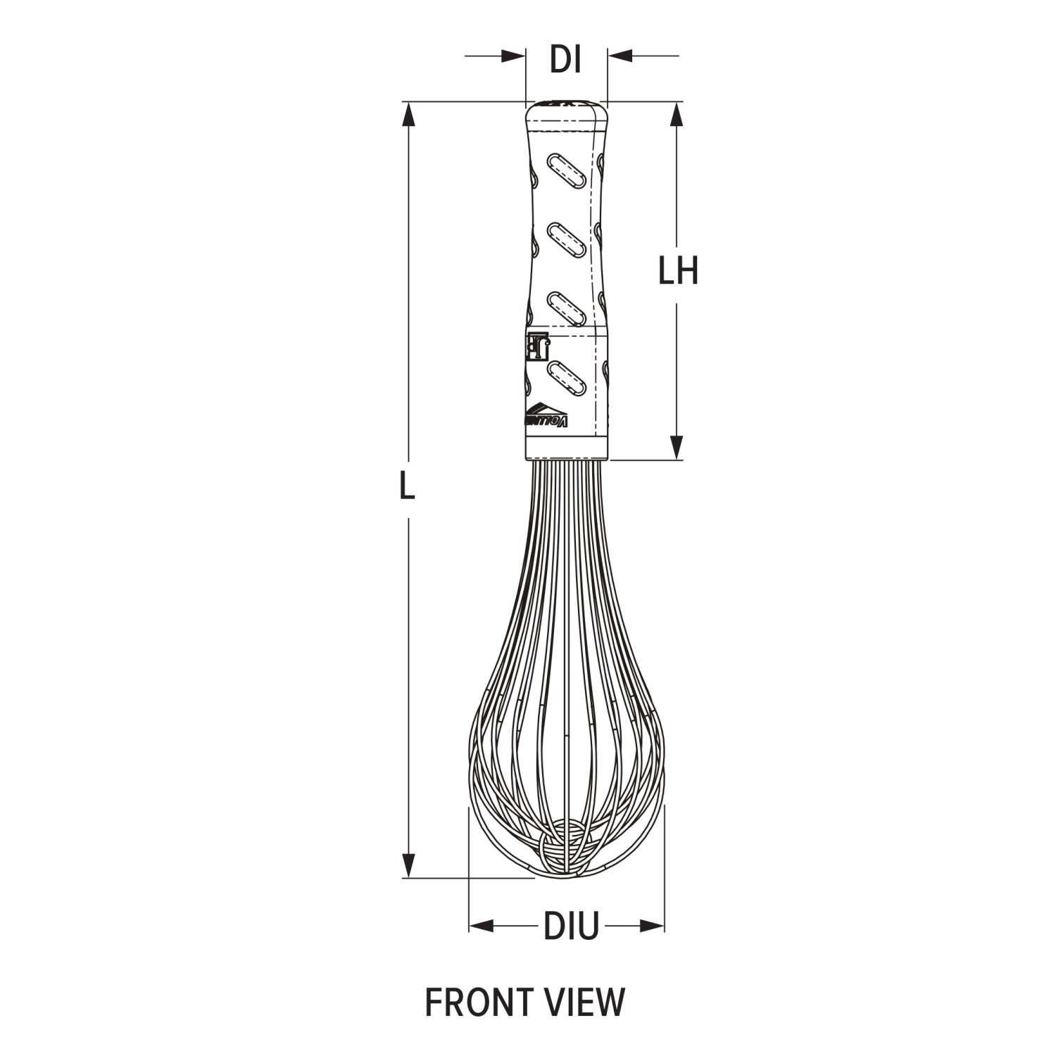 18-inch stainless steel piano whip with nylon handle