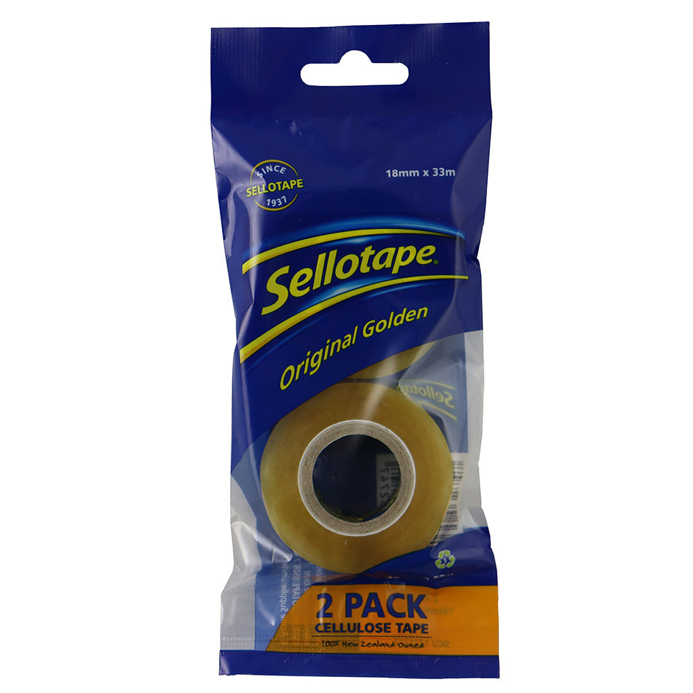 Sellotape 3274 Cellulose 2-Pack 18mmx33m - Cafe Supply