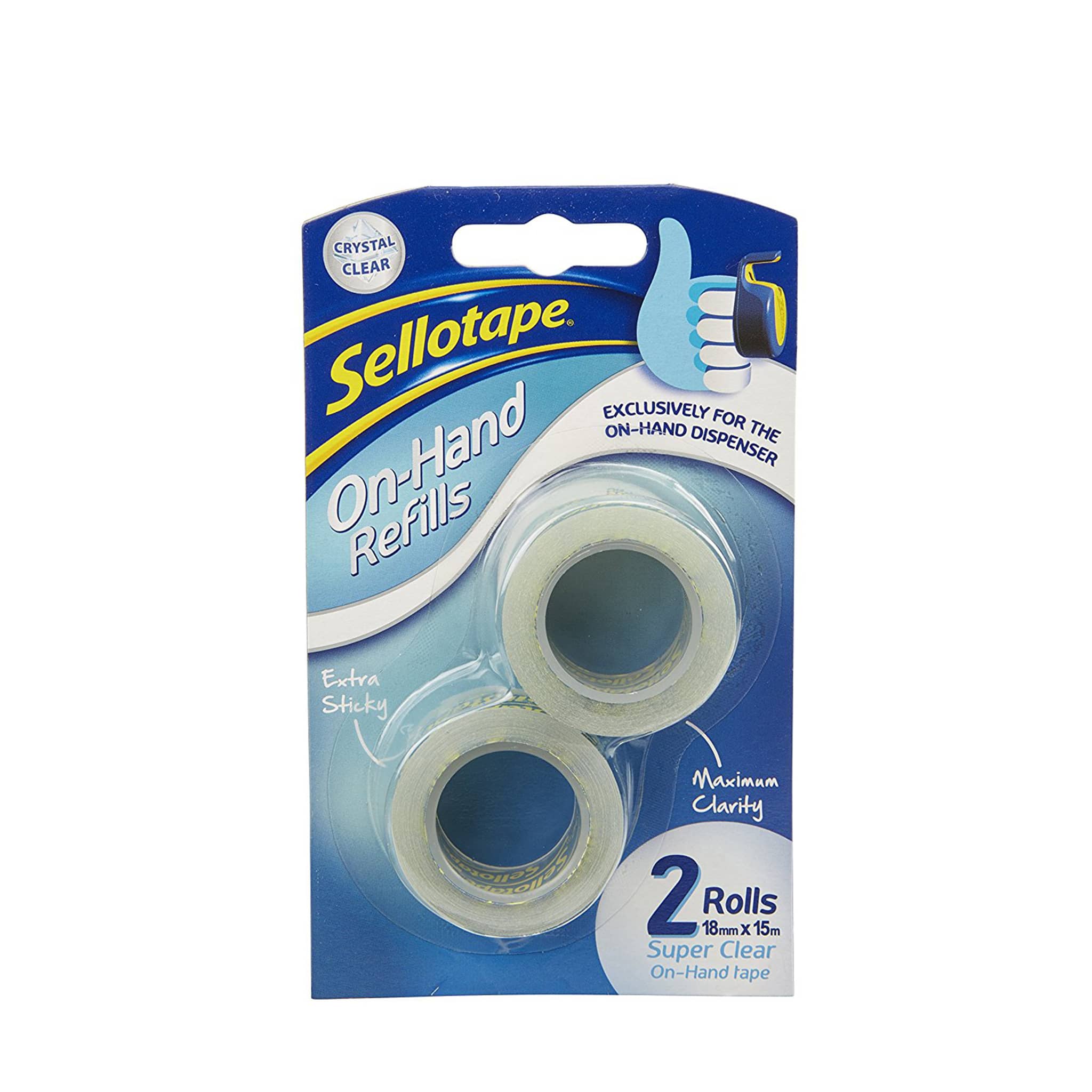 Sellotape On-Hand Refills 18mm x 15m 2 Pack - Cafe Supply