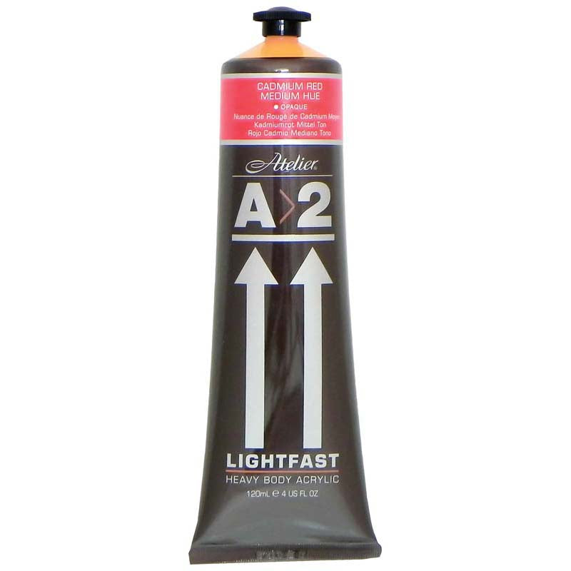 A2 Lightfast Heavybody Acrylic 120ml Cadmium Red Medium - Cafe Supply