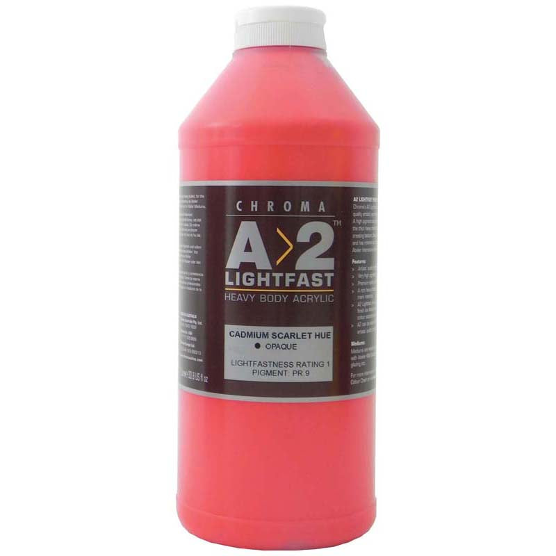 A2 Lightfast Heavybody Acrylic 1 Litre Cadmium Scarlet - Cafe Supply