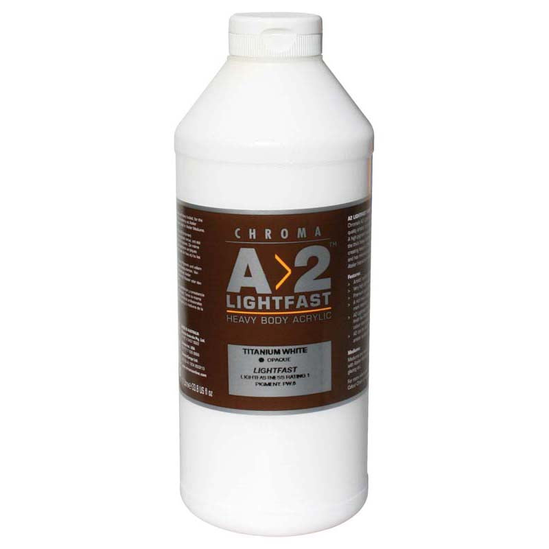 A2 Lightfast Heavybody Acrylic 1 Litre Titanium White - Cafe Supply
