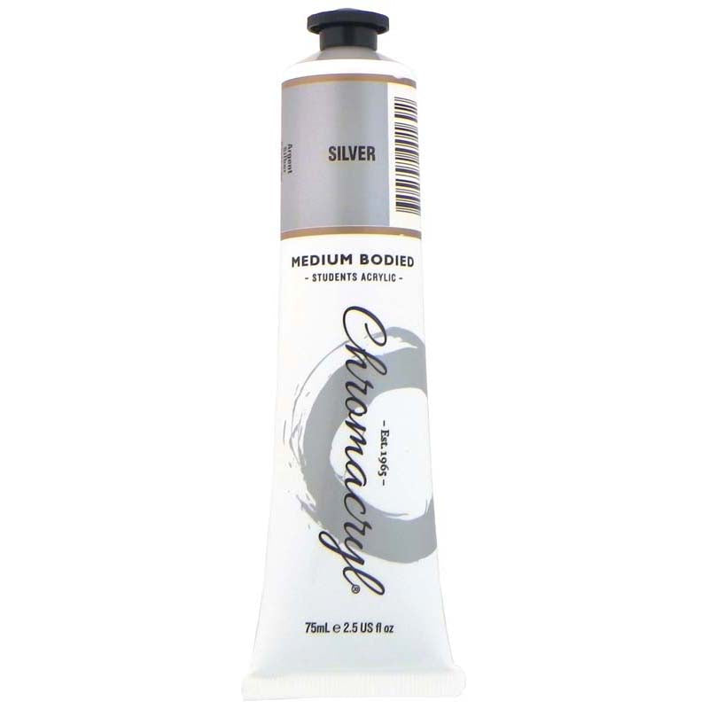 Chromacryl Paint Silver 75ml - Cafe Supply