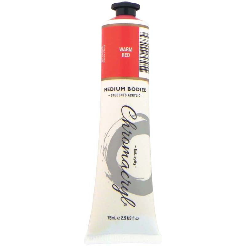 Chromacryl Paint Warm Red 75ml - Cafe Supply