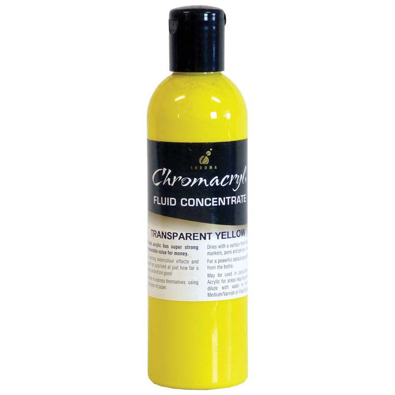 Chromacryl Fluid Concentrate Trans Yellow 250ml - Cafe Supply