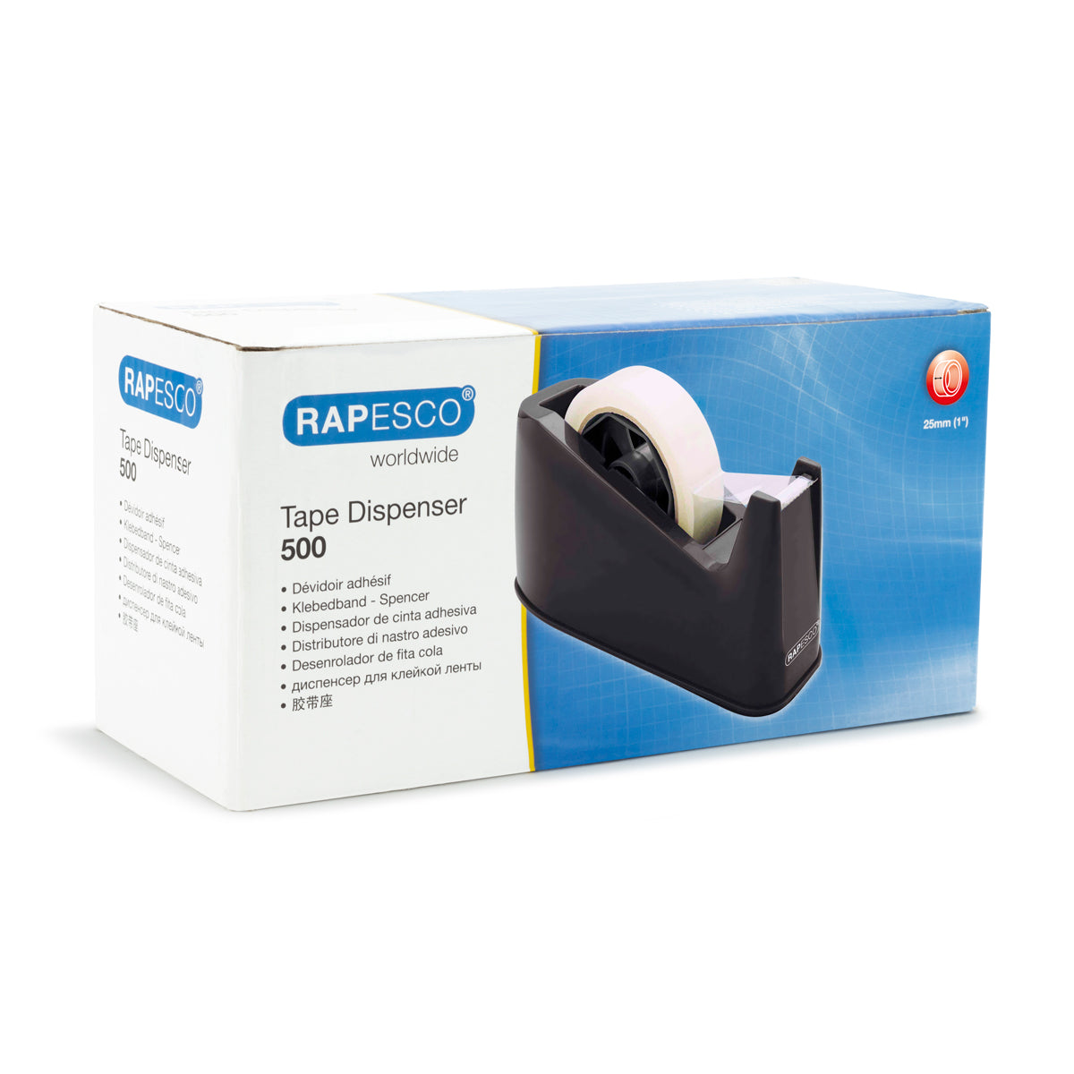 Rapesco Germ-Savvy Antibacterial 500 Heavy Duty Tape Dispenser Black - Cafe Supply