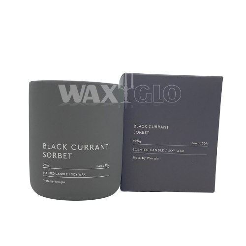 290g Soy Wax Candle in Slate Vessel - Black Currant Sorbet - Cafe Supply